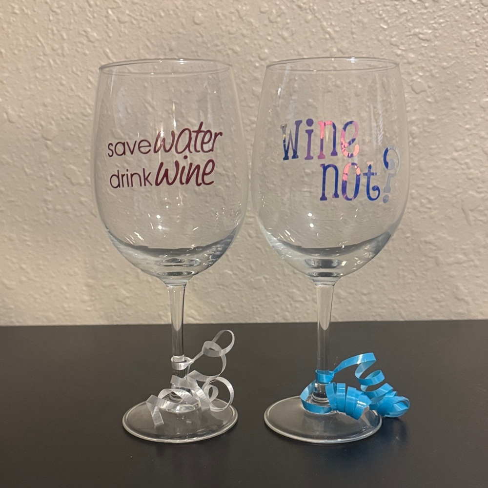 Wine Glass Set with Fun Sayings